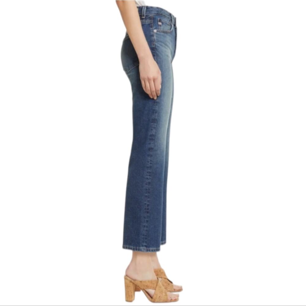 AG Denim Kinsley Jeans Women's Size 32R Blue High Rise Pop Crop Flare Wide Leg - Picture 4 of 14